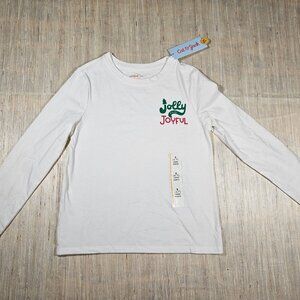 Cat & Jack long-sleeve "Jolly & Joyful" graphic T-shirt Size S(6/7)